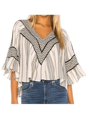 Free People Runnin on a Dream Embroidered Top